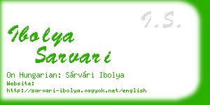 ibolya sarvari business card